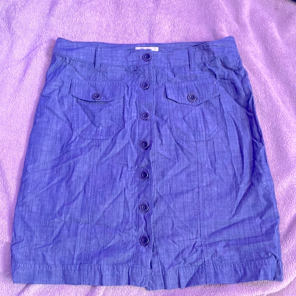 Denim button down skirt